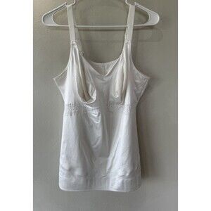 Ruby Ribbon Lace Cami 3024 White Shapewear Tank Top Women’s Size 46